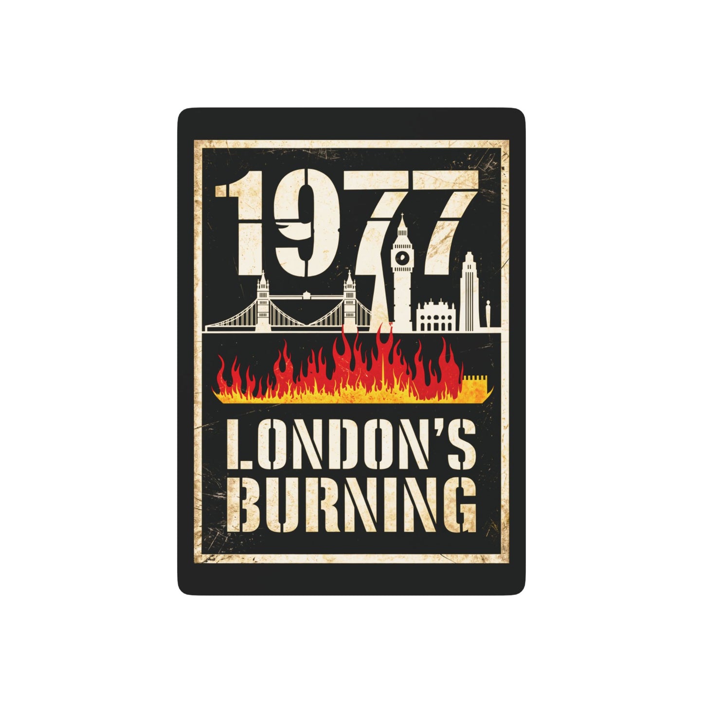 "1977 London's Burning" Cultural Playing Cards - Music (70's Black)