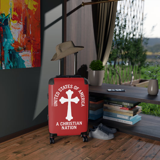 "USA - A Christian Nation" #04 Suitcases (Carnelian Red)