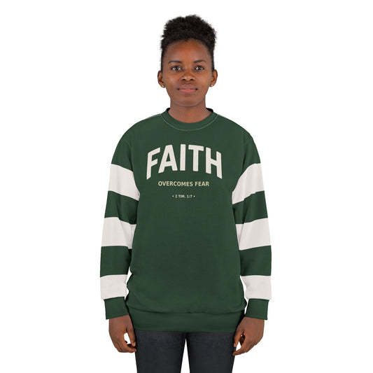 "Faith Overcomes Fear", Unisex Sweatshirt (Monsoon Green)