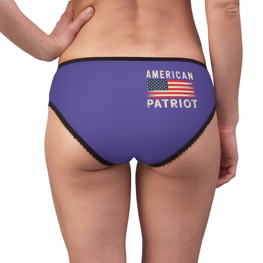 "American Patriot" with Flag #02, Women's Briefs (Electric Indigo)