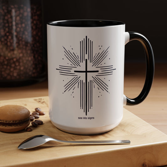 "see His signs", Accent Coffee Mug