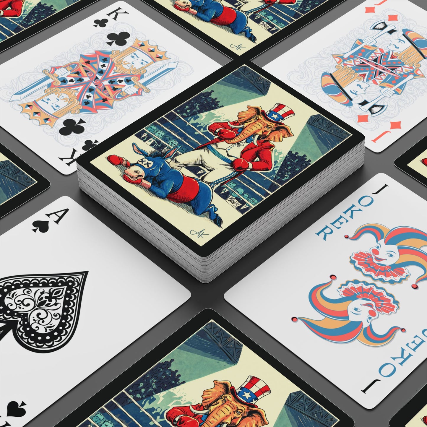 "Brutal Woke Knockout 2024", Political Playing Cards (70's Black)