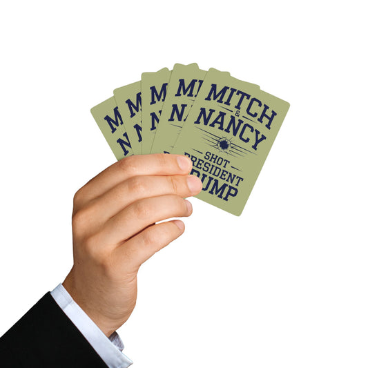 "Mitch & Nancy Shot President Trump", Political Playing Cards (70’S Pear Green)
