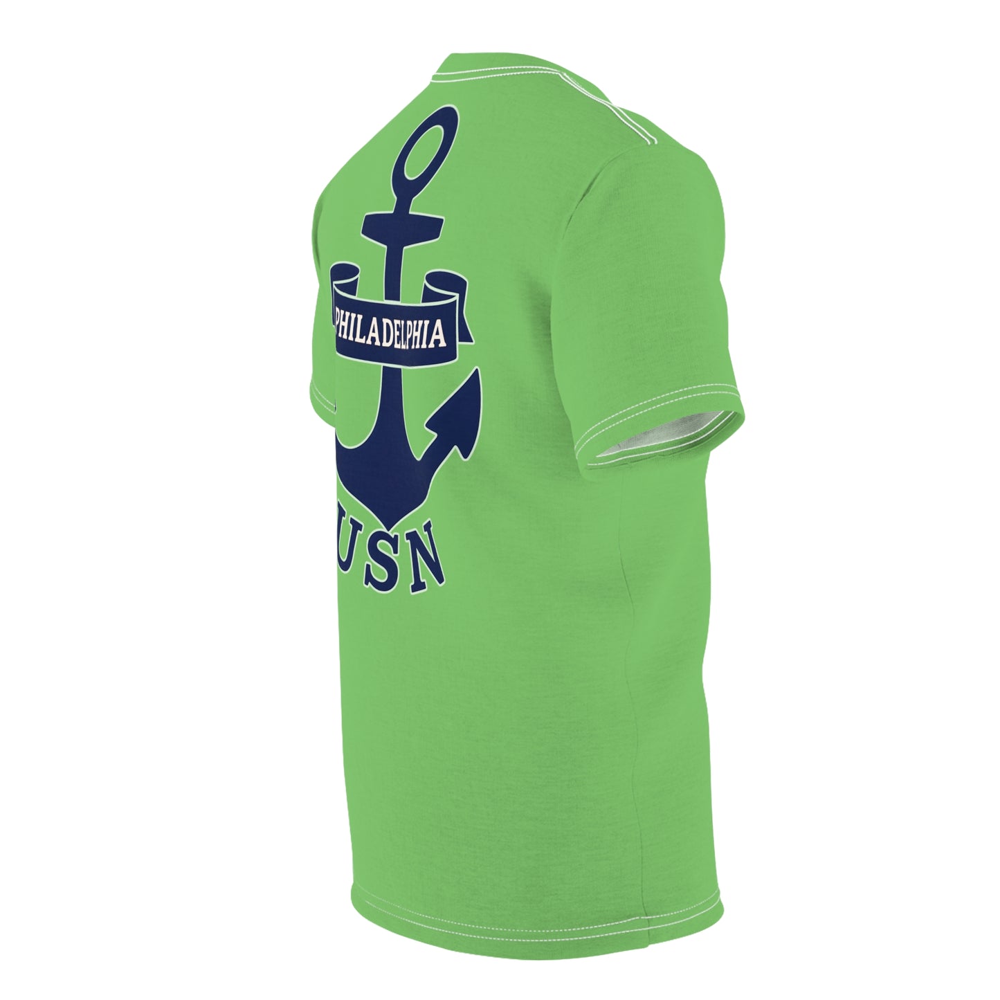"USN Anchor", Unisex T-shirt (Bottle Glass Light)