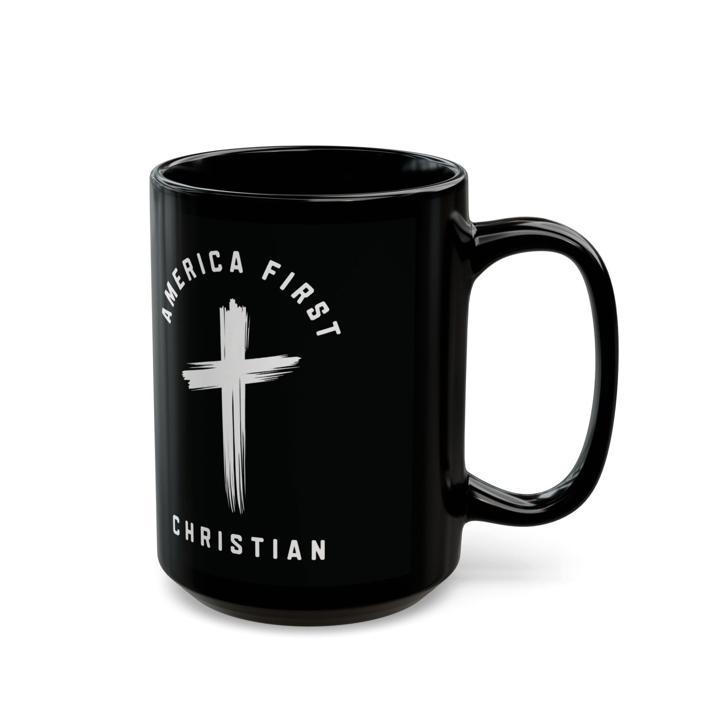 "America First Christian" #05, Black Mug (11oz & 15oz)