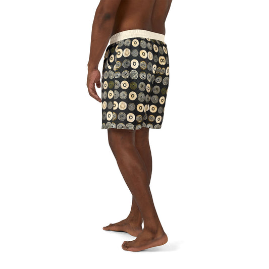 "Punk Polka", Swim Shorts (Iced Almond Waistband)