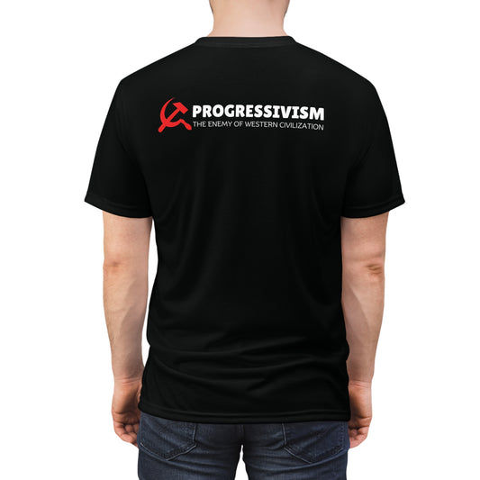 "Progressivism - Enemy of Western Civilization", Unisex Tee (Void Black)