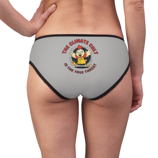 "The Climate Cult" (Chicken Little), Women's Briefs (Silver)