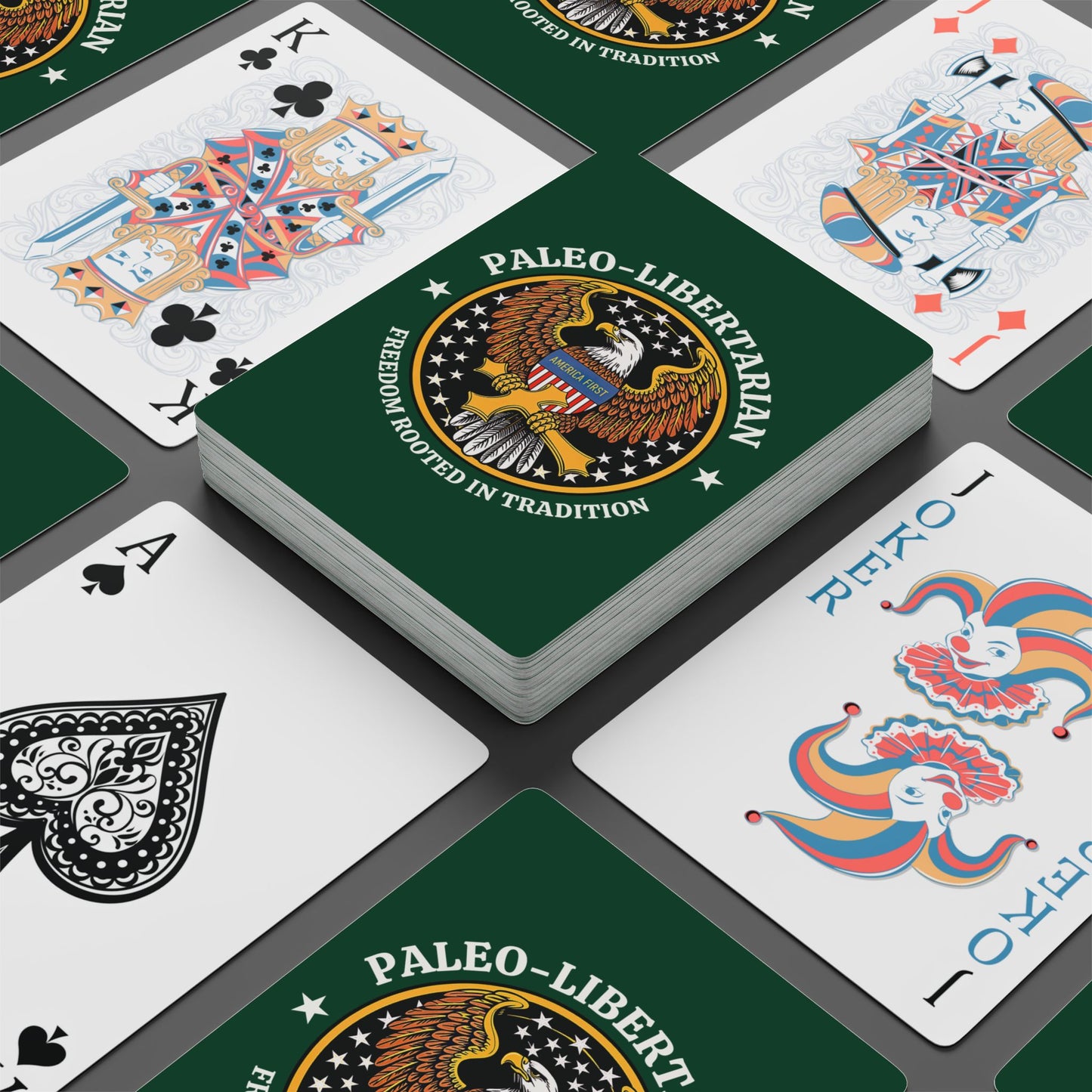 "Paleo-Libertarian" #01, Political Playing Cards (Evergreen)