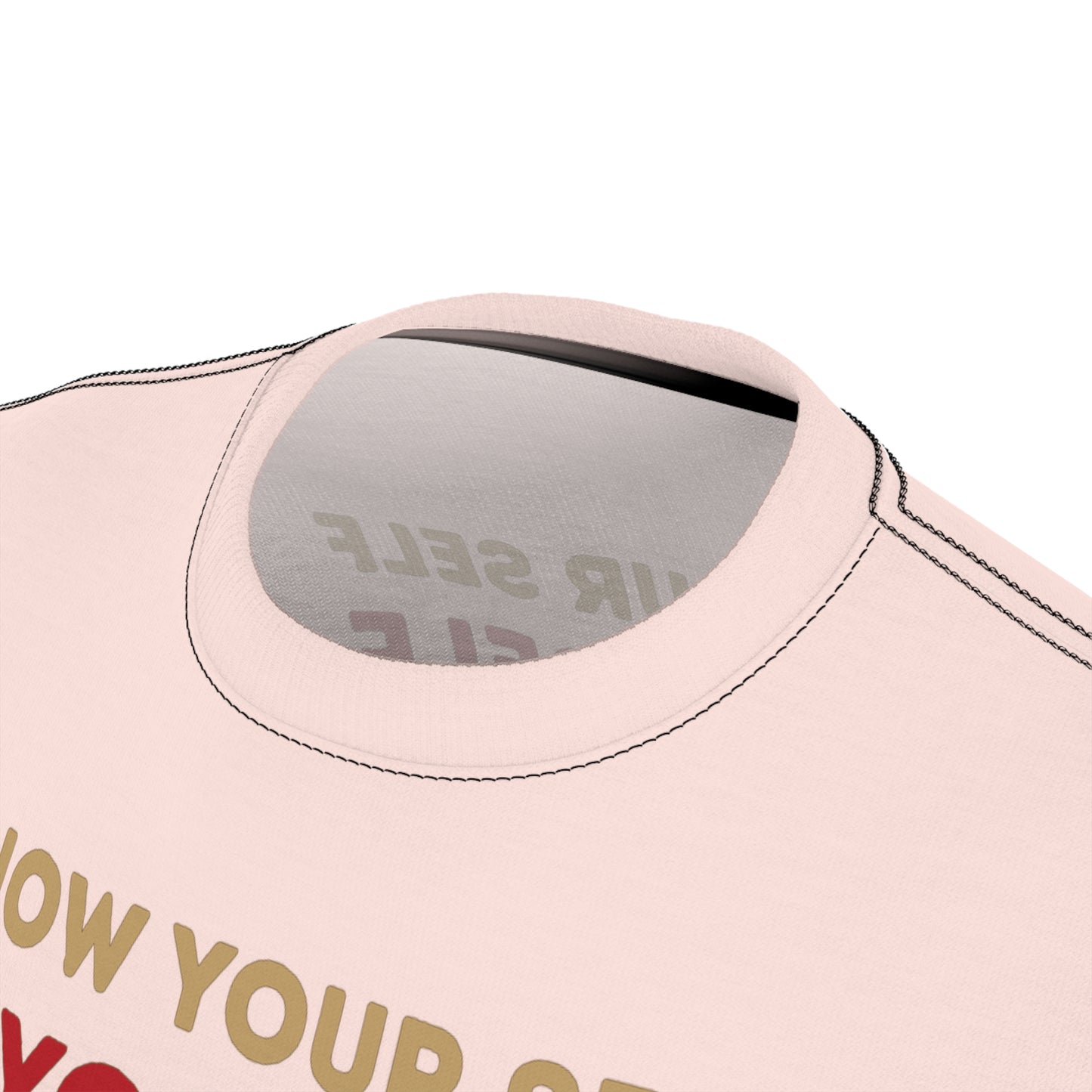 "Know Your Self", Unisex T-shirt (Antique Coral)