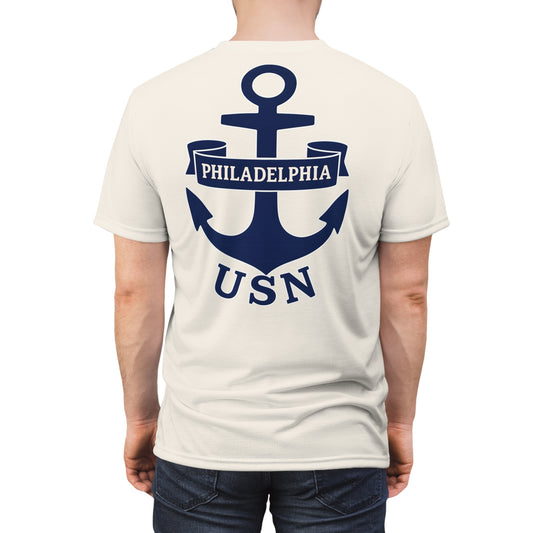 "USN Anchor", Unisex T-shirt (Whitecap)