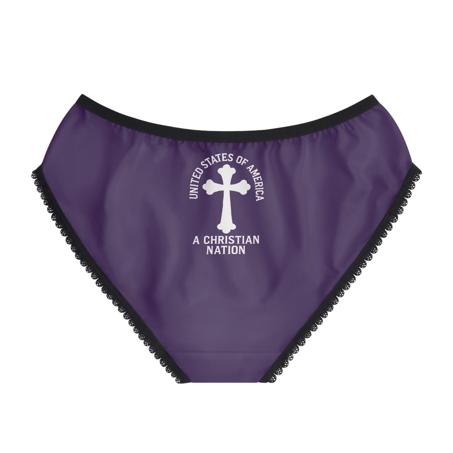 "USA - A Christian Nation" #04, Women's Briefs (Quandong Plum)