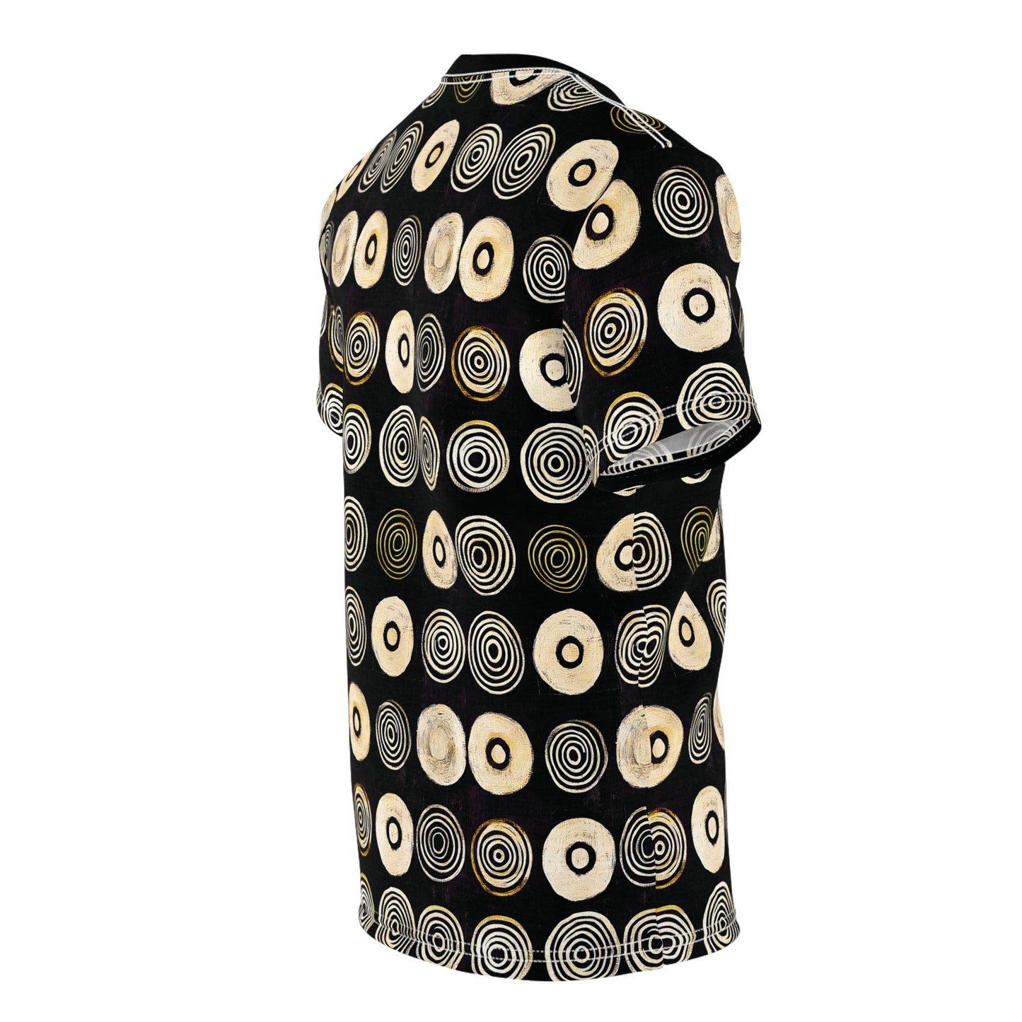 "Punk Polka", Wearable Pattern Art Unisex Tee (Plain Black Collar)