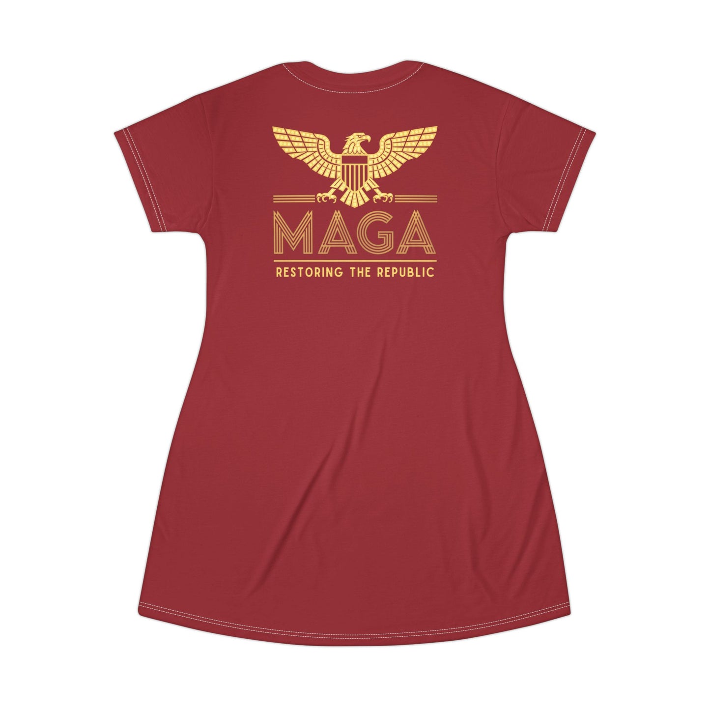 "MAGA - Restoring the Republic", T-Shirt Dress (Cherry Red)
