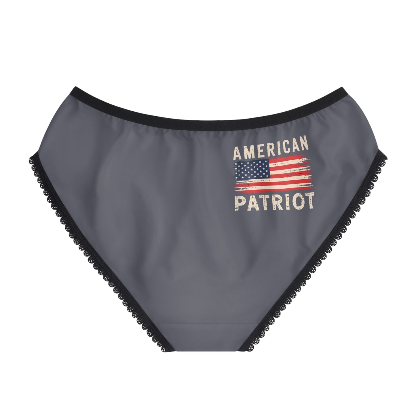 "American Patriot" with Flag #02, Women's Briefs (Dolphin Grey)