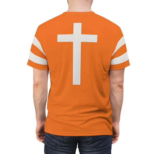 "Faith Overcomes Fear", Unisex Tee (Pumpkin Orange)