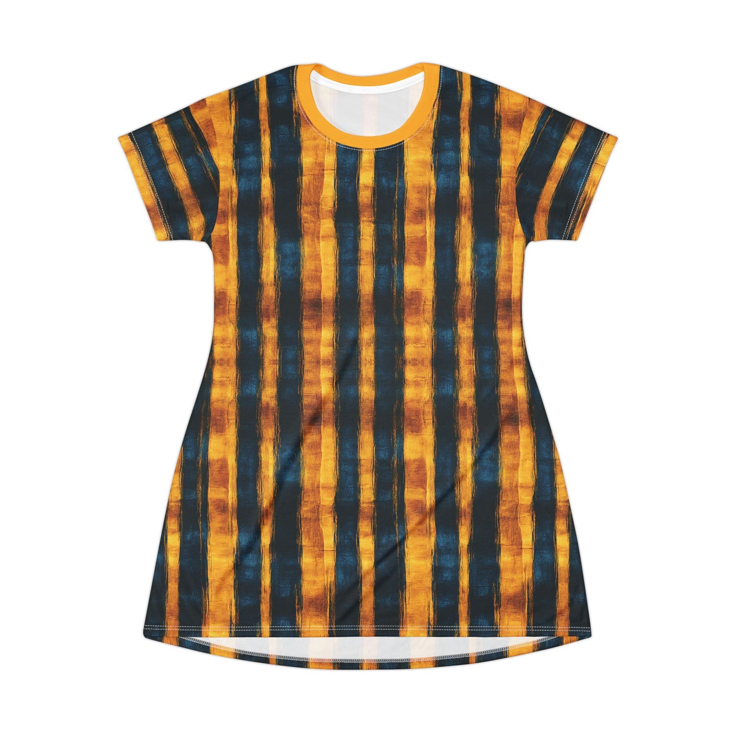 "Paleo Wolf Clan", T-Shirt Dress (Cyber Yellow Collar)