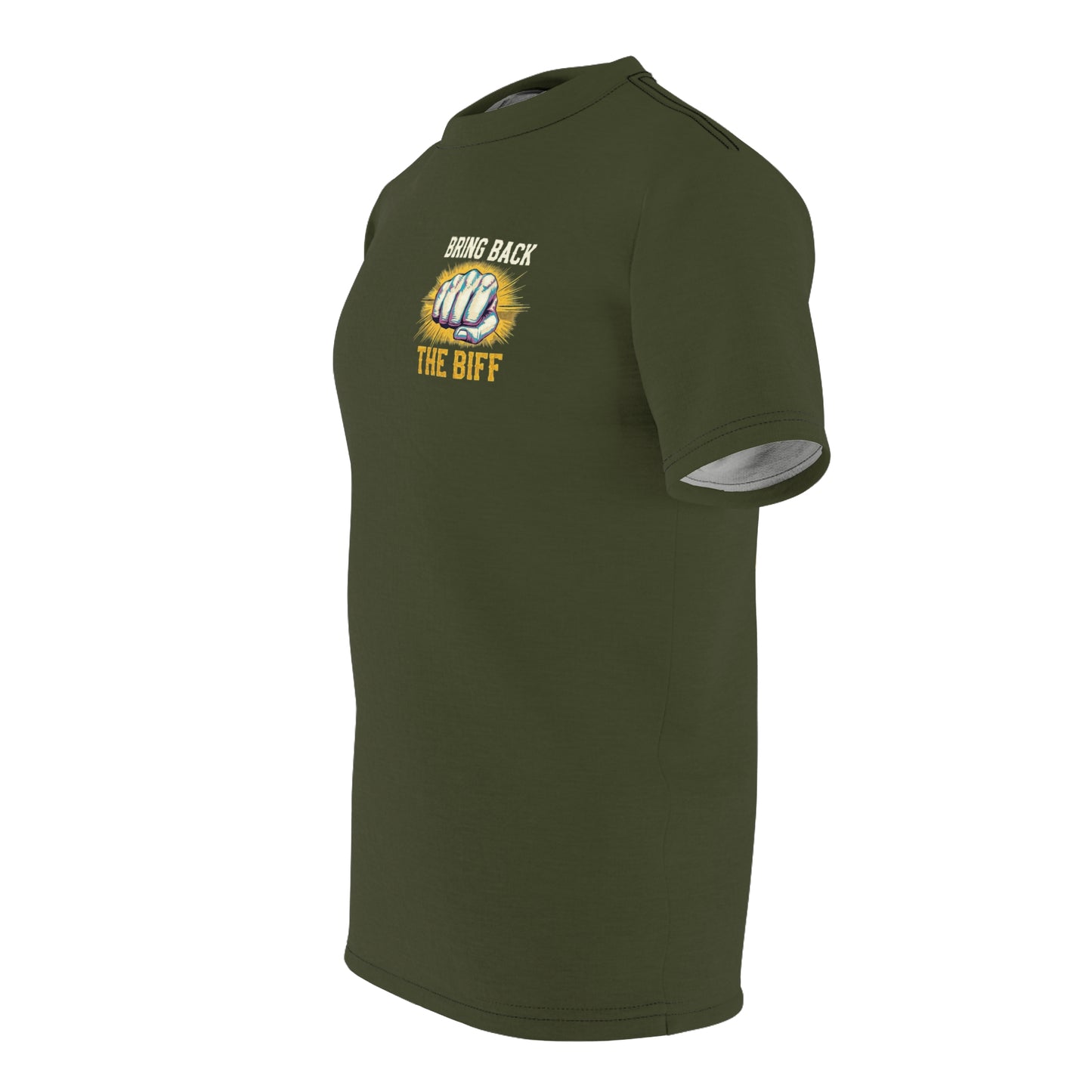 "Bring Back The Biff", Unisex T-shirt (Dark Olive Green)