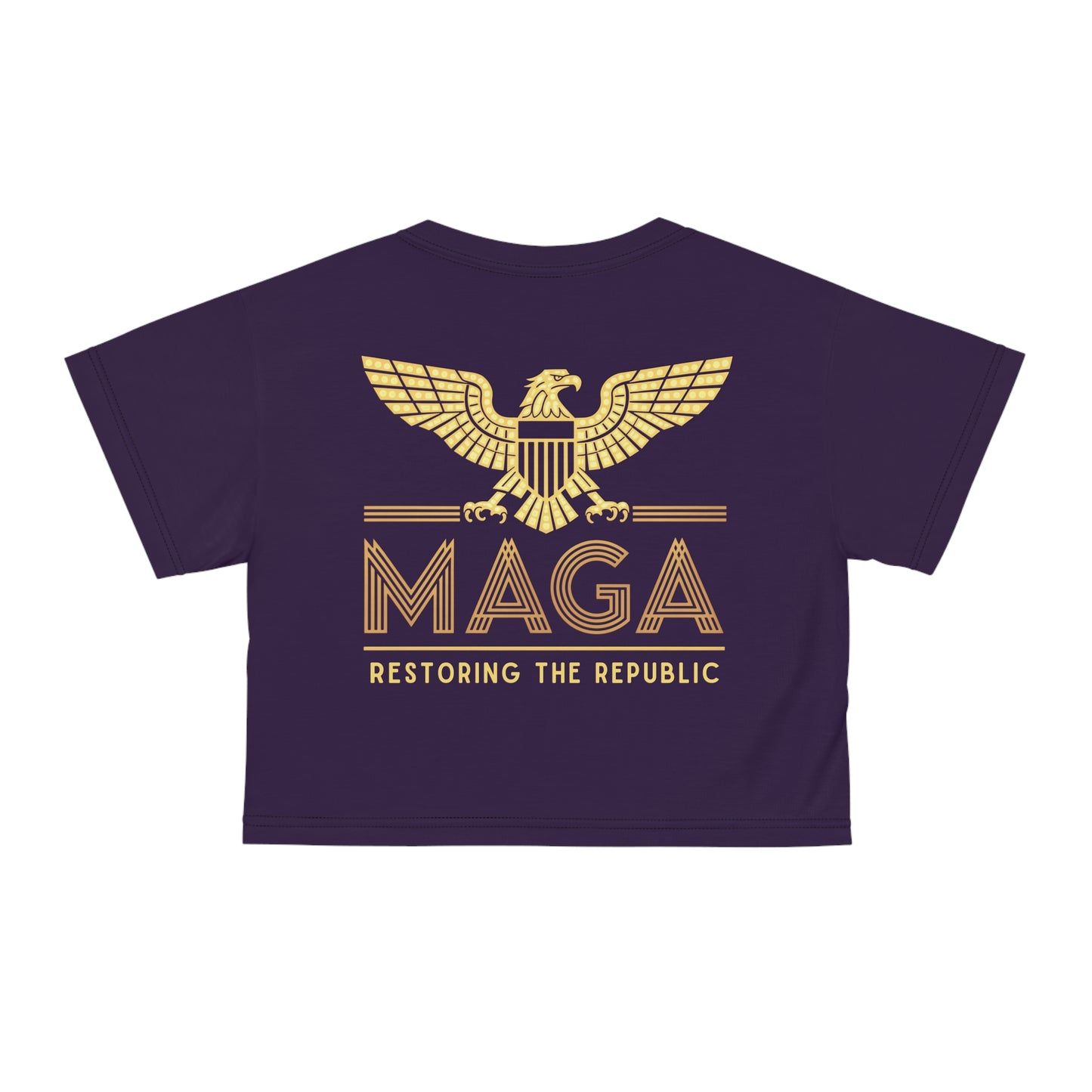 "MAGA - Restoring the Republic", Crop Tee (Academic Purple)