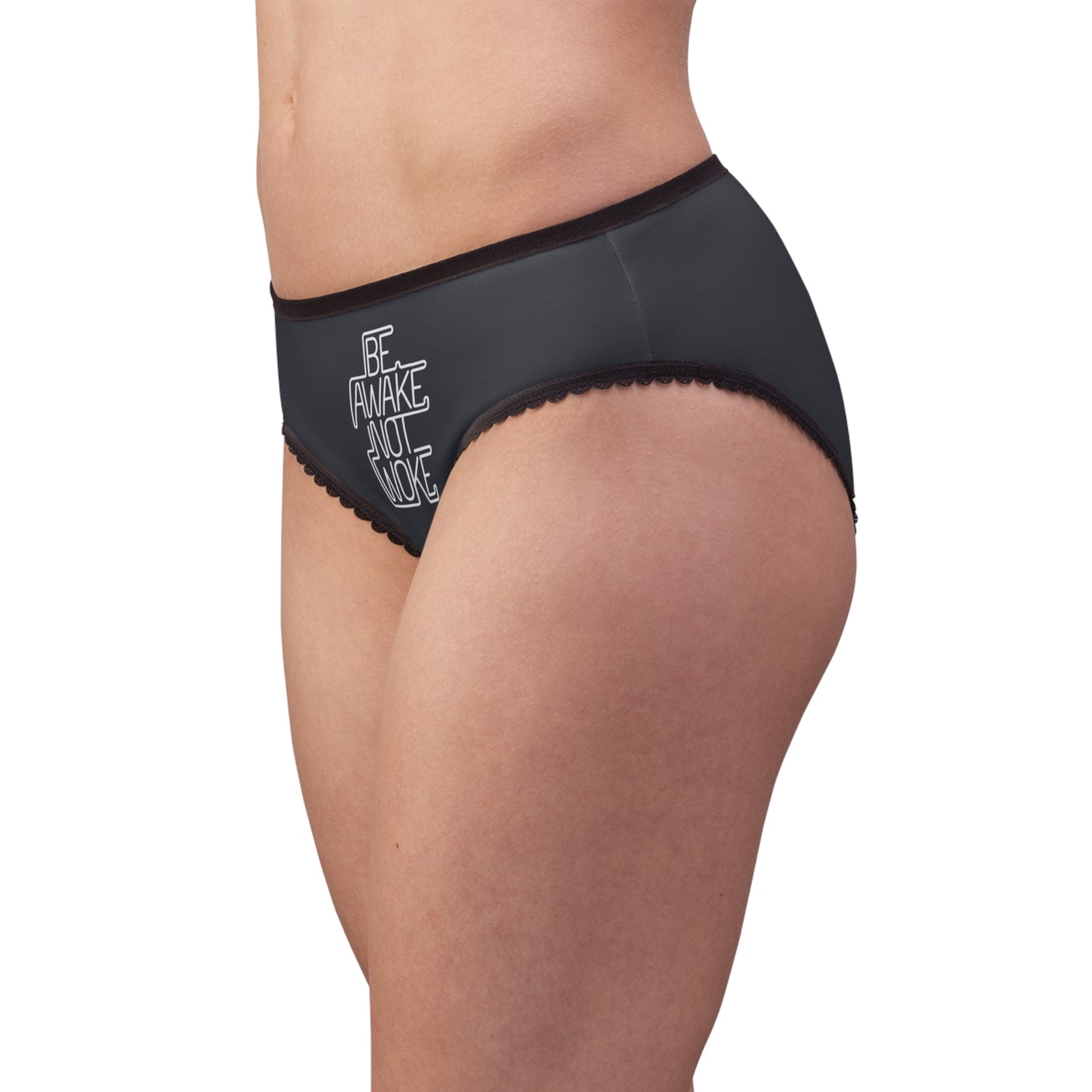 "Be Awake Not Woke" #1, Women's Briefs (Highland Grey)