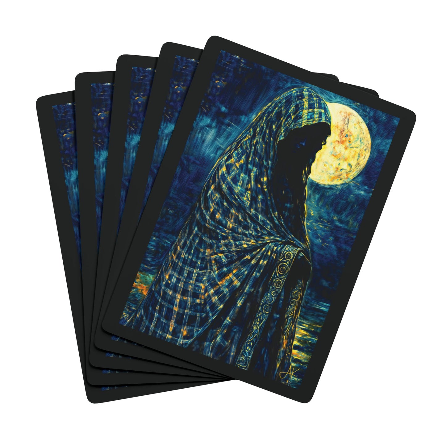 "Mysterious Feminine", Fine Art Playing Cards (Void Black)