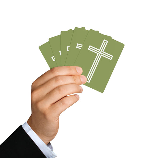"A Simple Cross", Chrsitian Playing Cards (Zesty Apple Green)