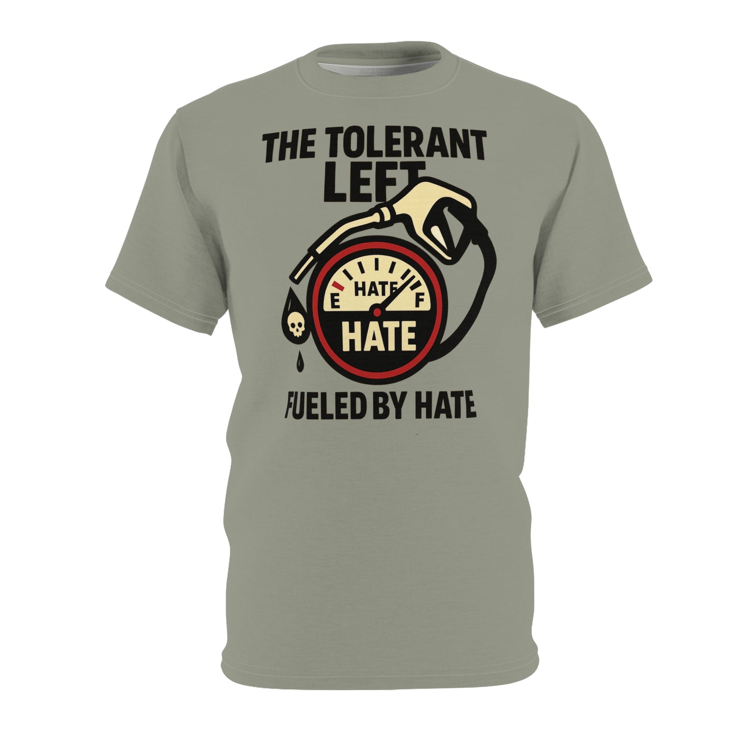 "The Tolerant Left", Unisex T-shirt (Deep Seagrass Grey)
