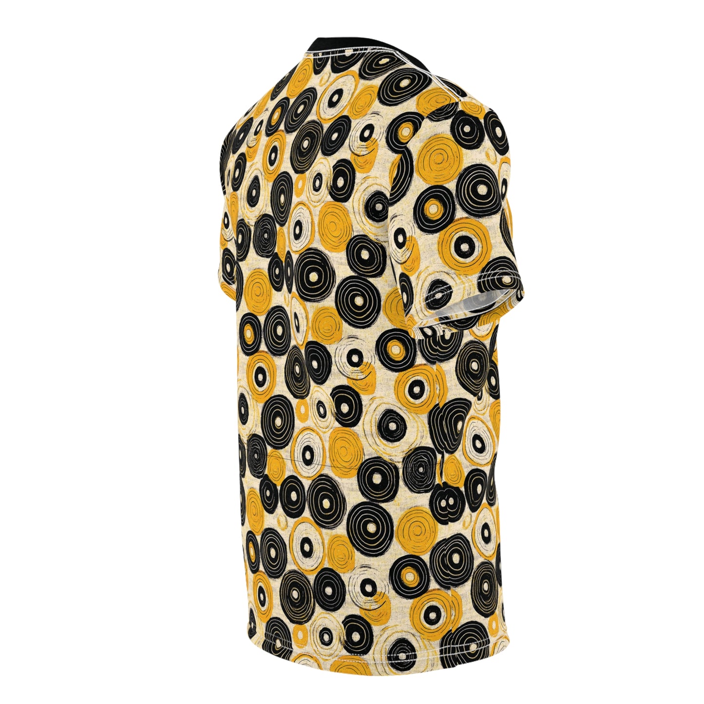 "Old 45's", Wearable Pattern Art Unisex Tee (70's Black Collar)