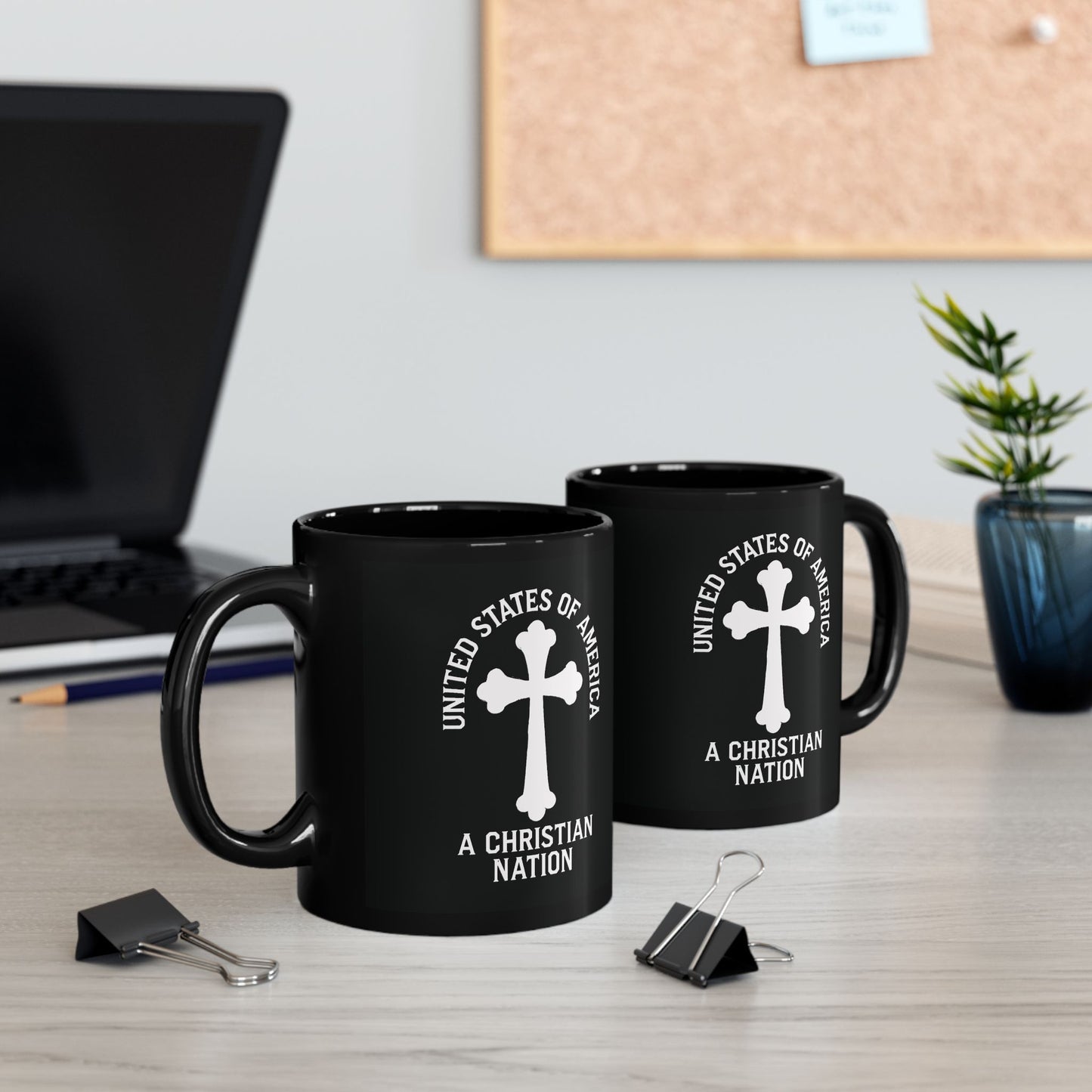 "USA - A Christian Nation" #04, Black Mug (11oz & 15oz)