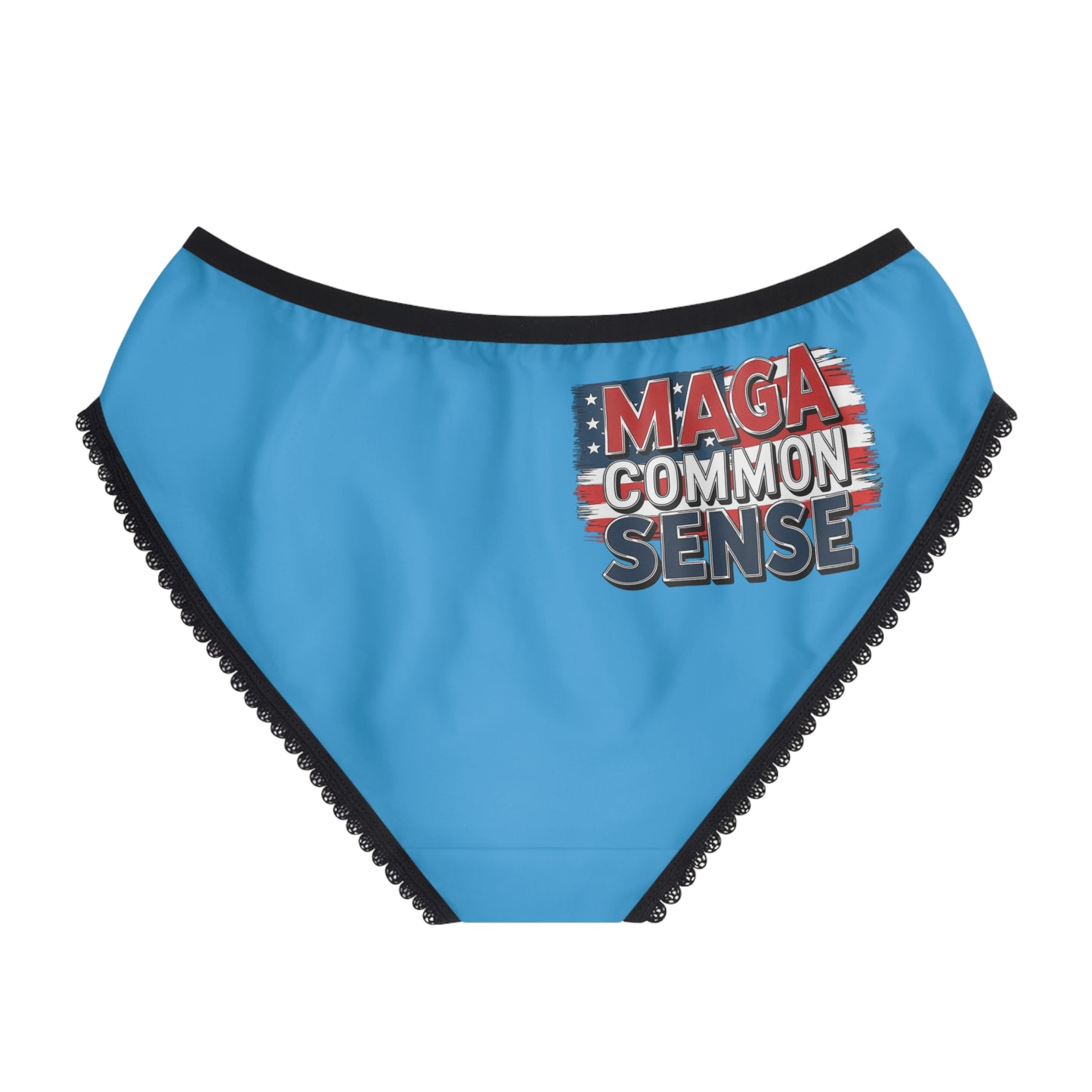 "MAGA Common Sense" #01, Women's Briefs (Coral Sea Blue)