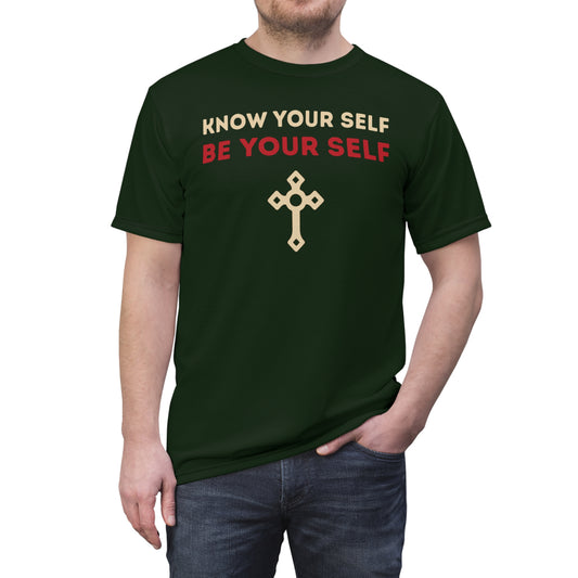 "Know Your Self", Unisex T-shirt (Brieve Green)