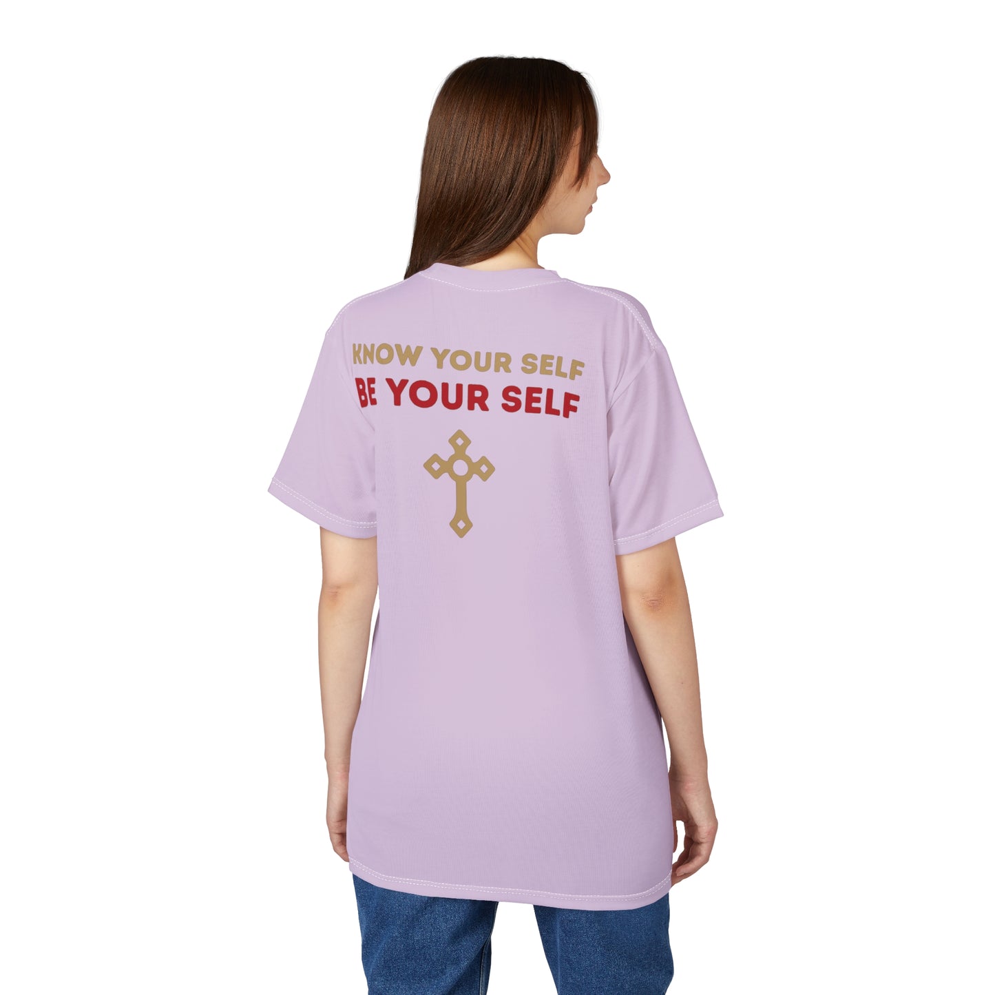 "Know Your Self", Unisex T-shirt (Floridian Blush)