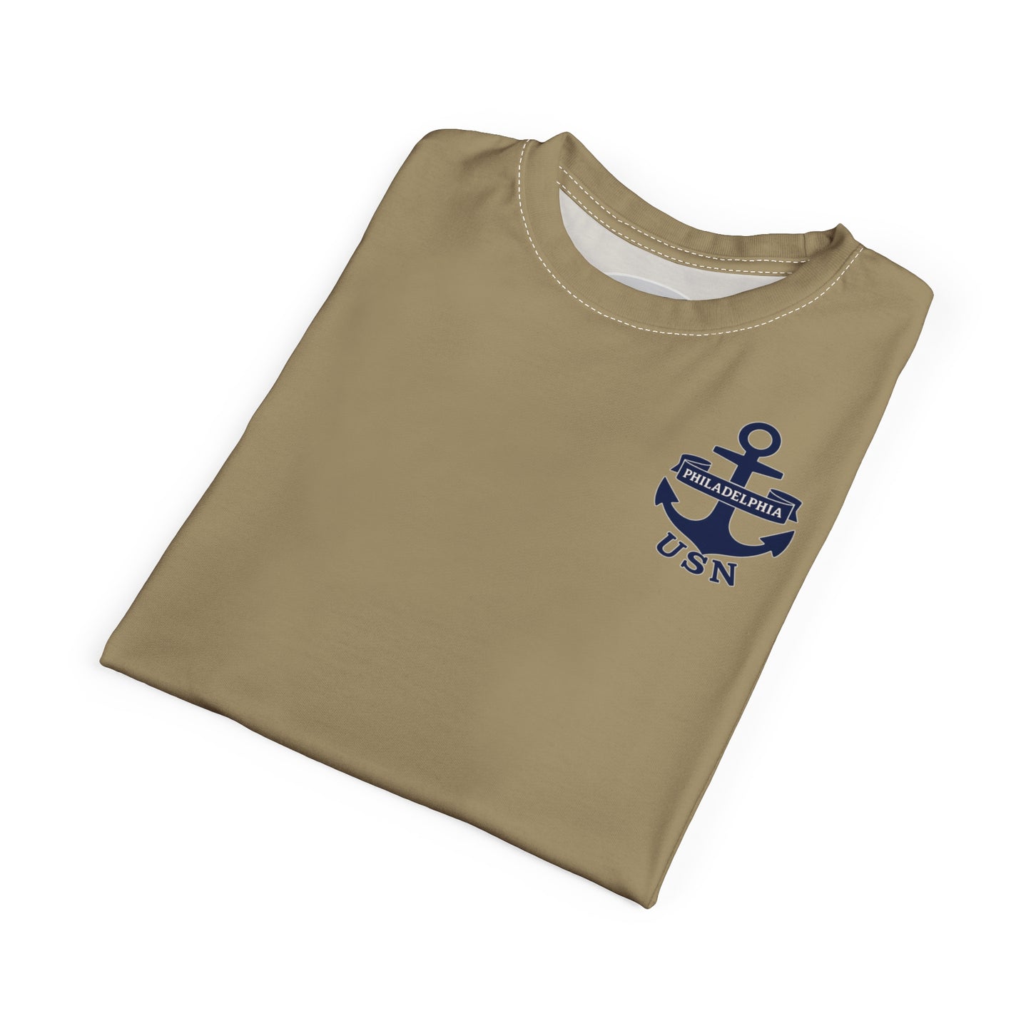 "USN Anchor", Unisex T-shirt (Service Khaki)