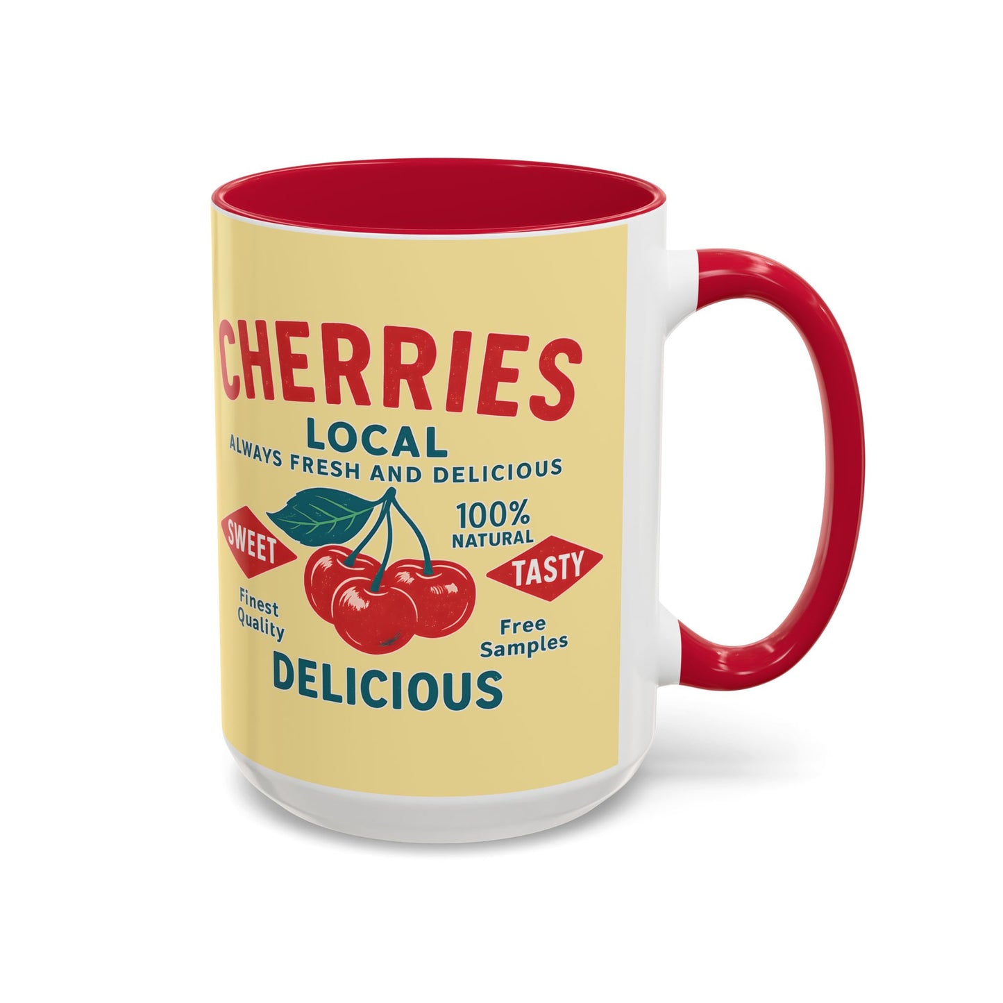 "Delicious Cherries", Colorful Mugs (11oz, 15oz) (Sanctum Veil)