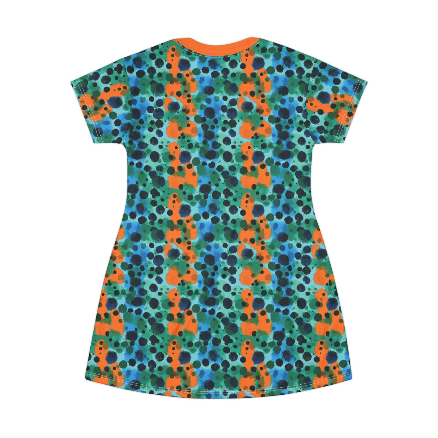"Midnight Coral", T-Shirt Dress (Midnight Coral Collar)