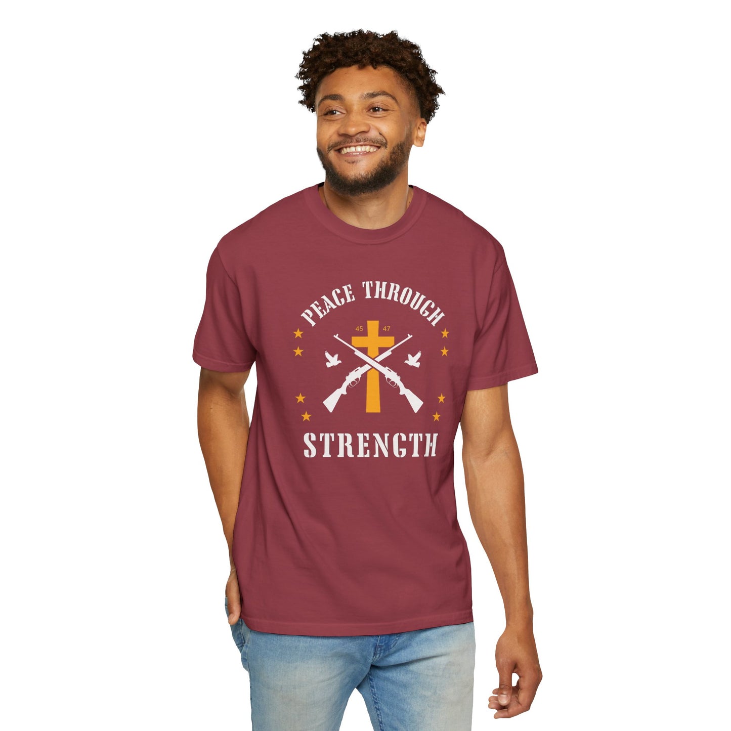 "Peace Through Strength" #01, Unisex T-shirt