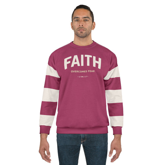 "Faith Overcomes Fear", Unisex Sweatshirt (Dark Pink)