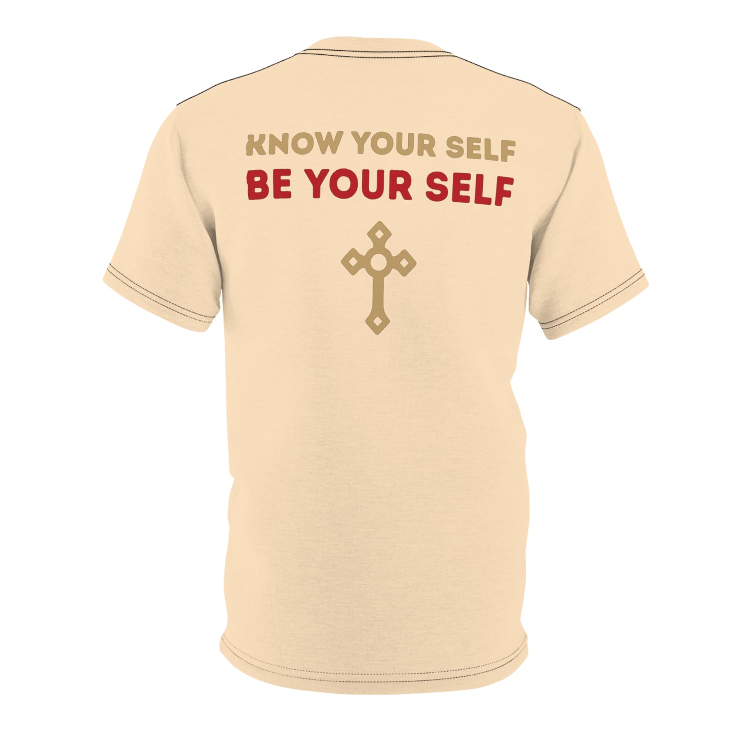 "Know Your Self", Unisex T-shirt (Cantaloupe Cream)
