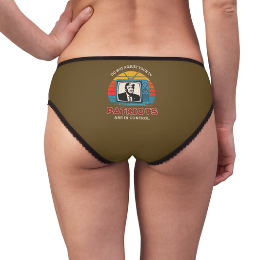"Patriots are in Control" #01, Women's Briefs (Sepulchral Gold)