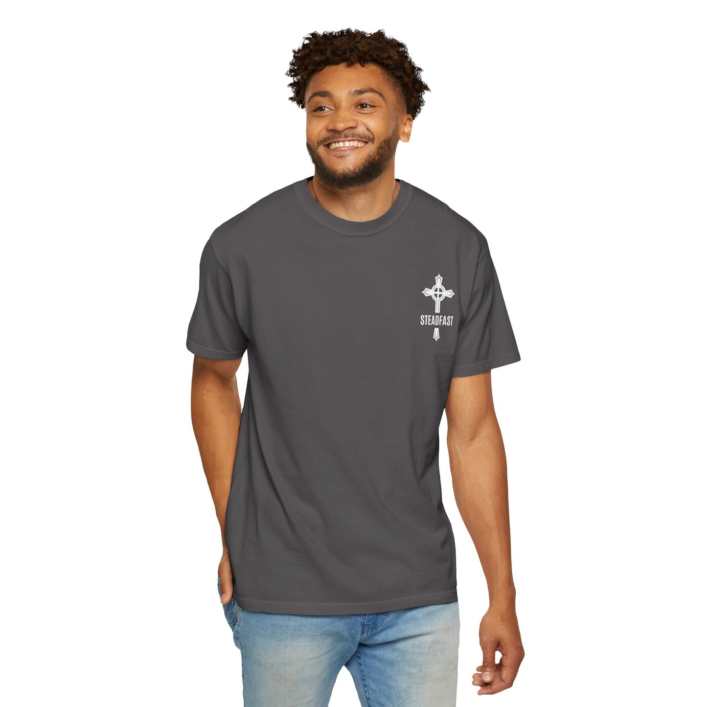 "Steadfast Cross in White", Unisex T-shirt