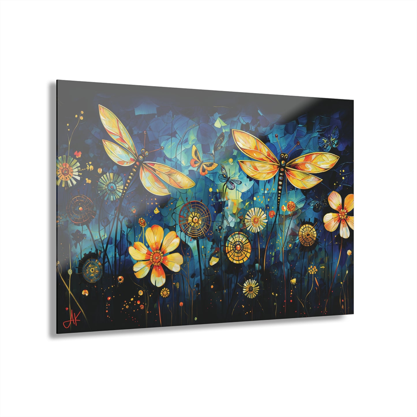"Lucky Day Dragonflies", Fine Art Acrylic Wall Prints (French Cleat Hanging)