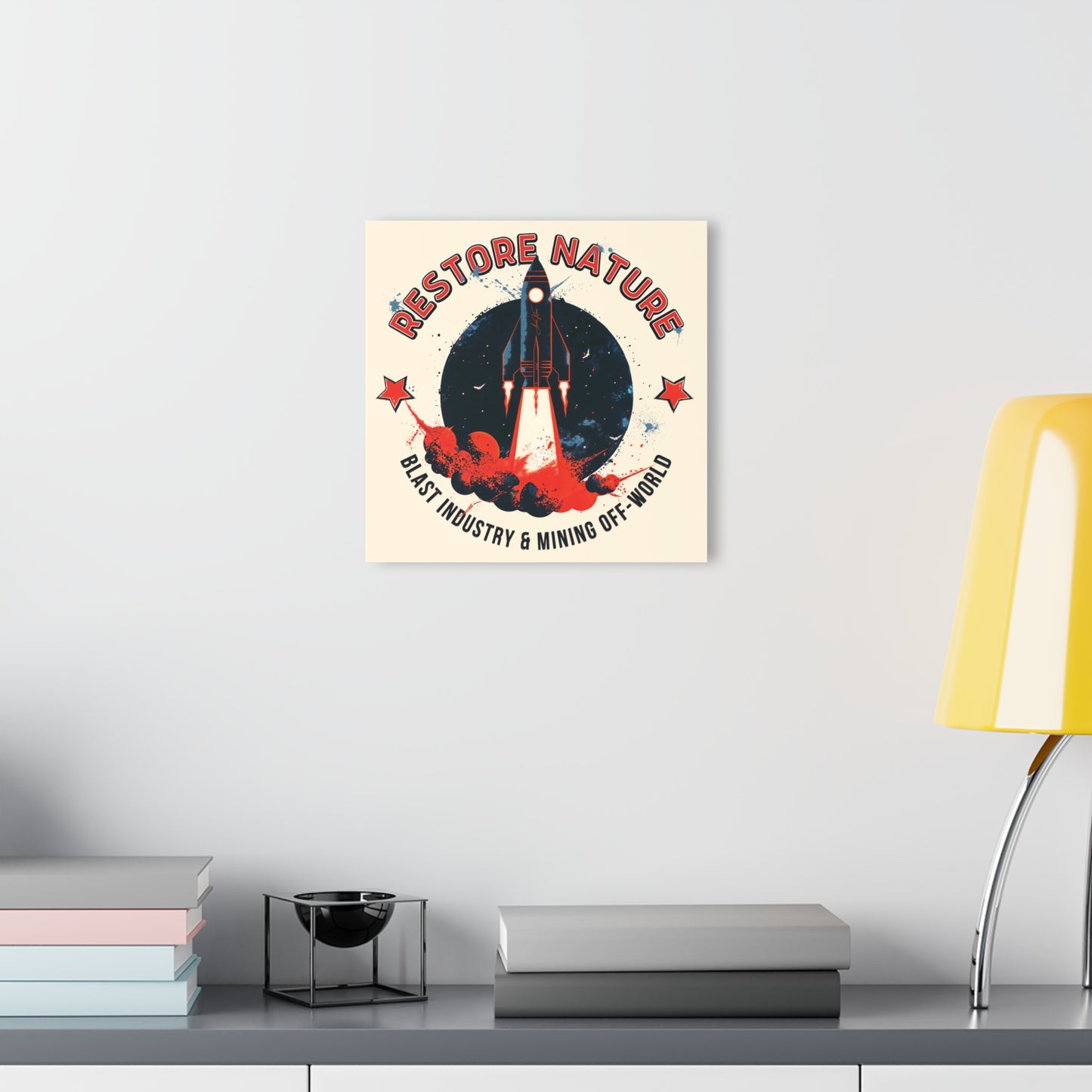 "Restore Nature", Acrylic Wall Prints (French Cleat Hanging) (Earth Brown)