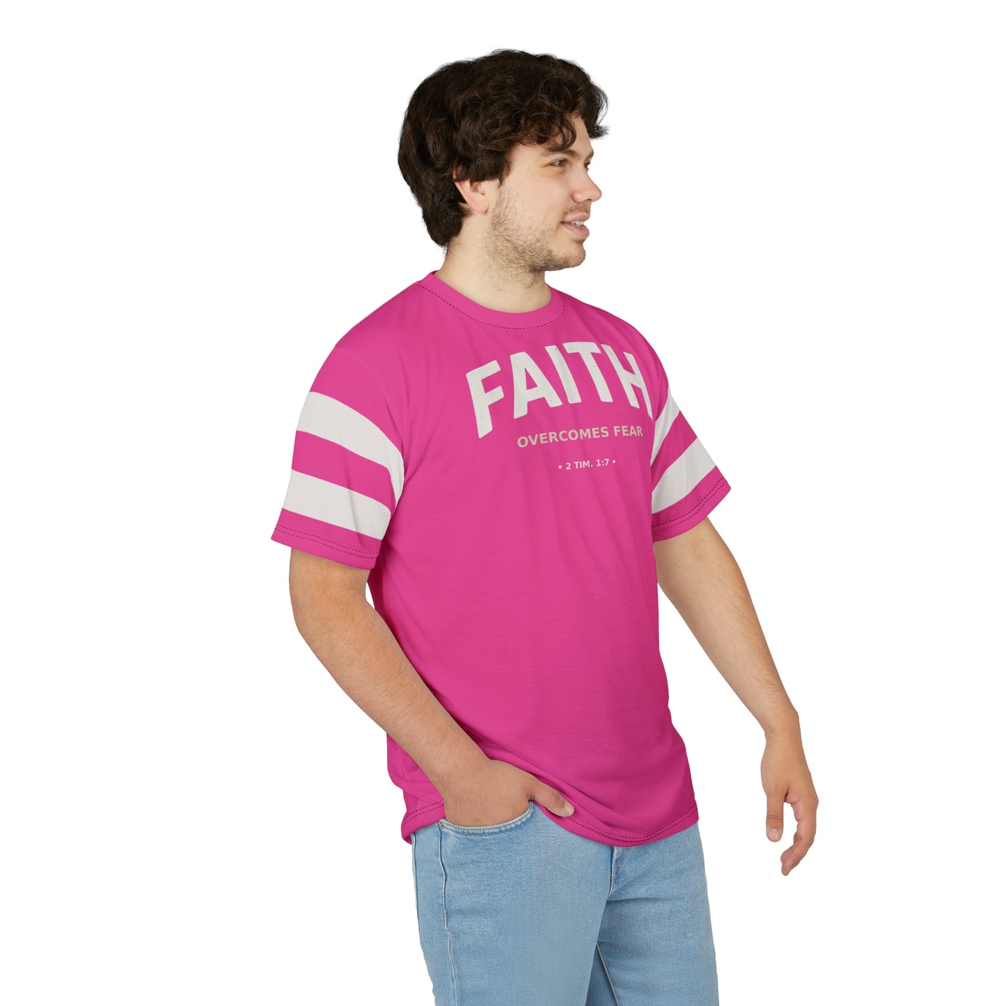 "Faith Overcomes Fear", Unisex Tee (Hot Pink)