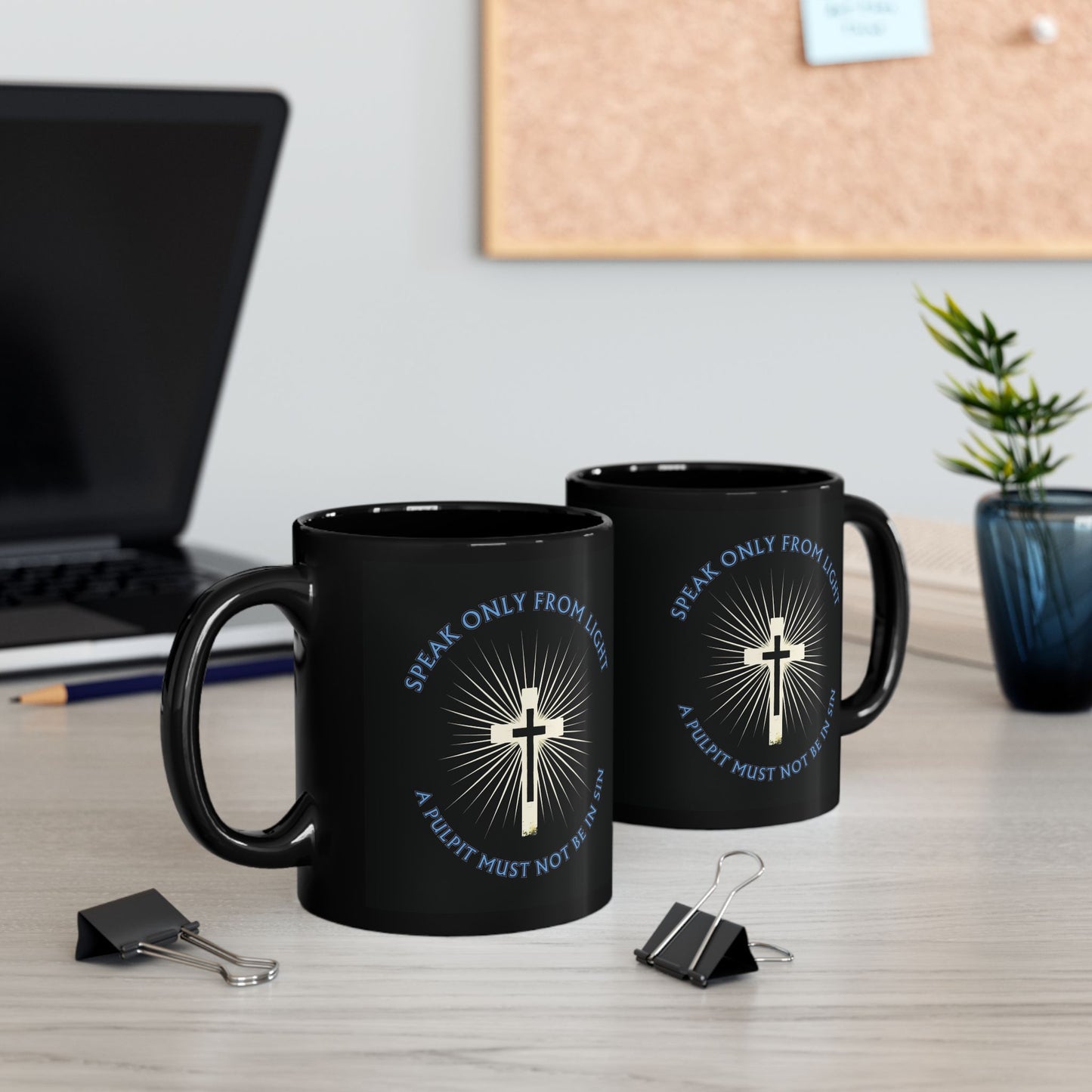 "Speak only from Light", Black Mug (11oz & 15oz)