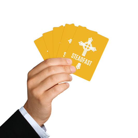 "Steadfast Cross", Christian Playing Cards (Amber Yellow)