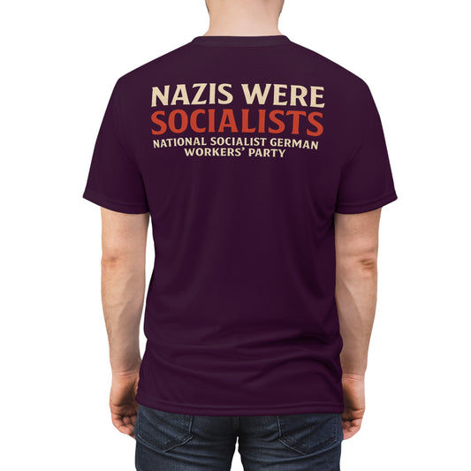 "Nazis were Socialists", Unisex T-shirt (Synallactida Purple)