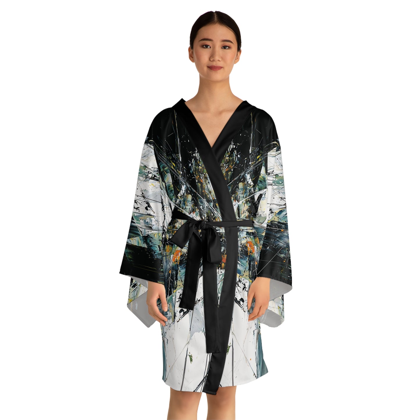 "Abstract 543", Long Sleeve Kimono Robe
