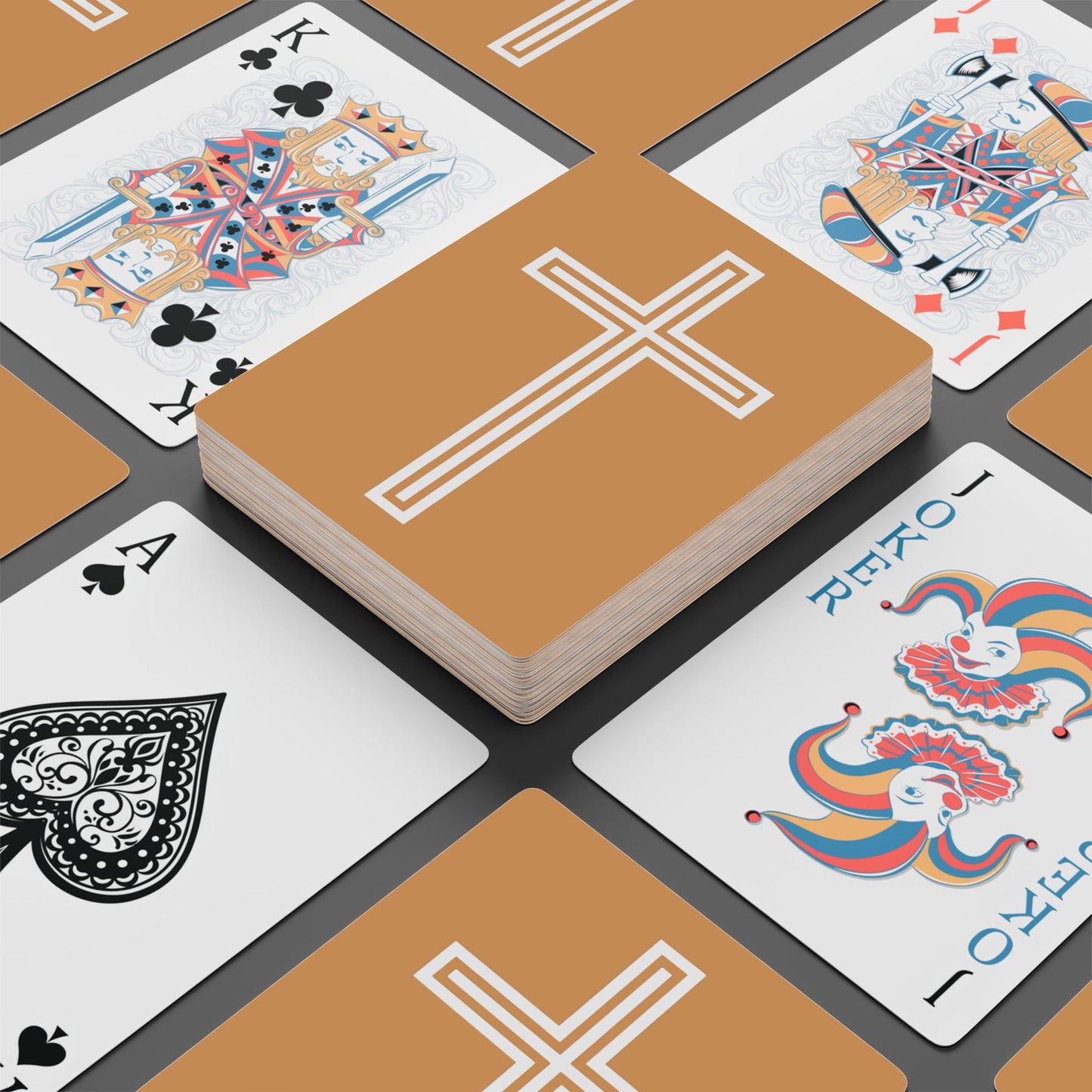"A Simple Cross", Chrsitian Playing Cards (Camel Brown)