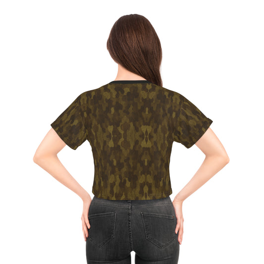 "Swamp Recon Camouflage", Crop Tee (Alligator Black Collar)