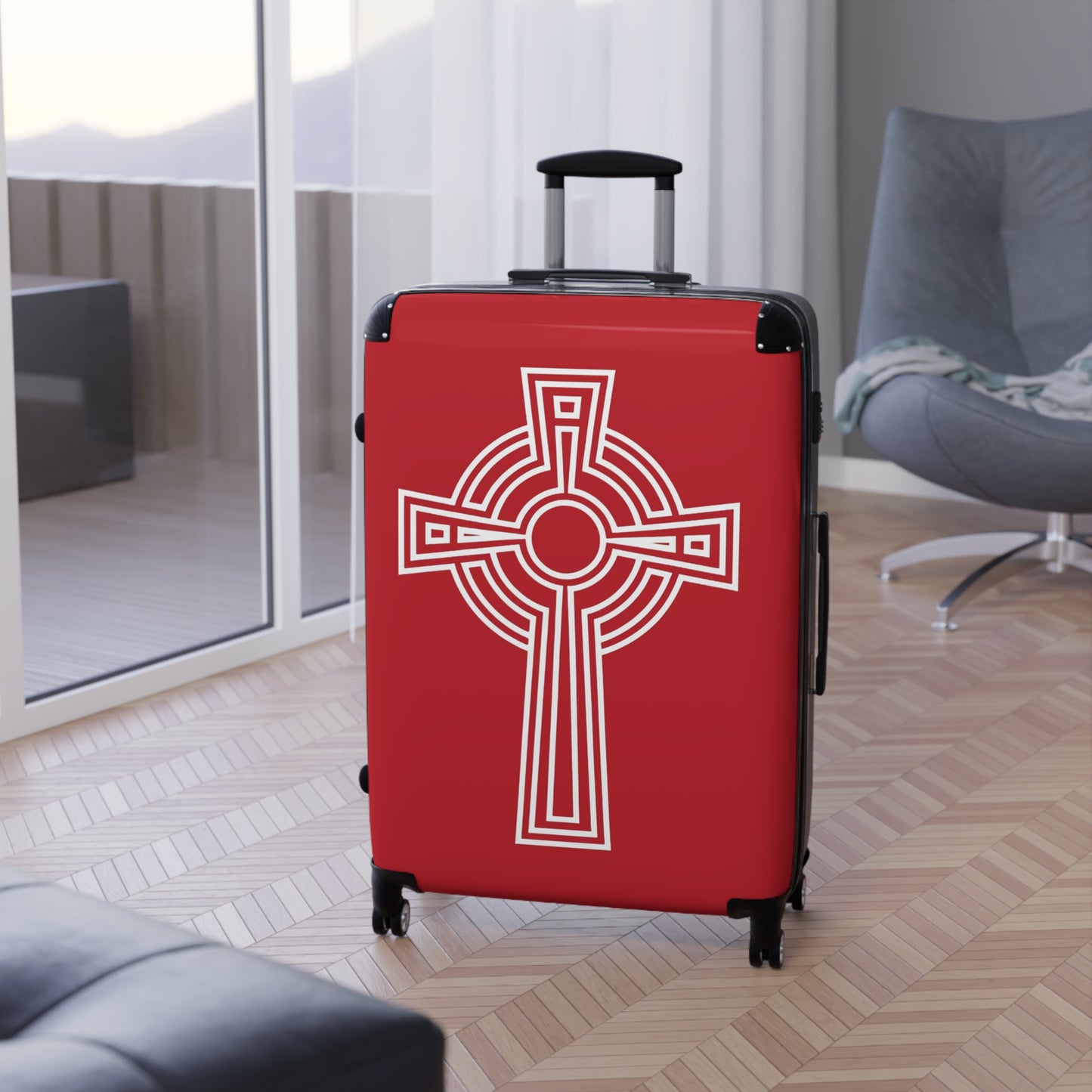 "A Simple High Cross", Suitcases (Dark Red)